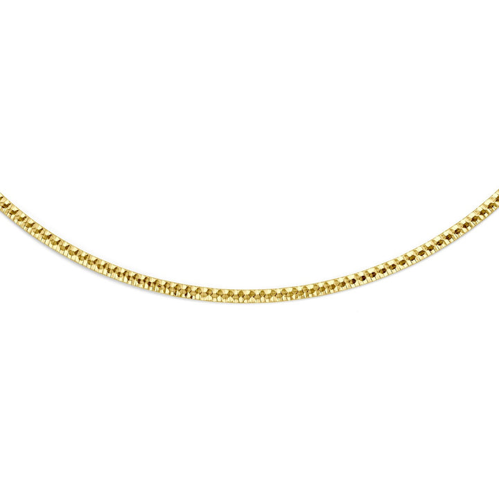 14k geelgouden omega collier met platte schakel 2,5 mm 45 cm