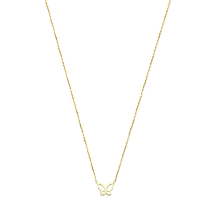 14k Geelgouden Collier met Vlinder – Elegant en Speels