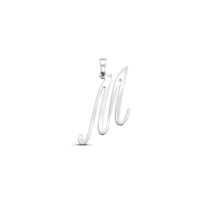 Gerhodineerd zilveren hanger in lettervorm