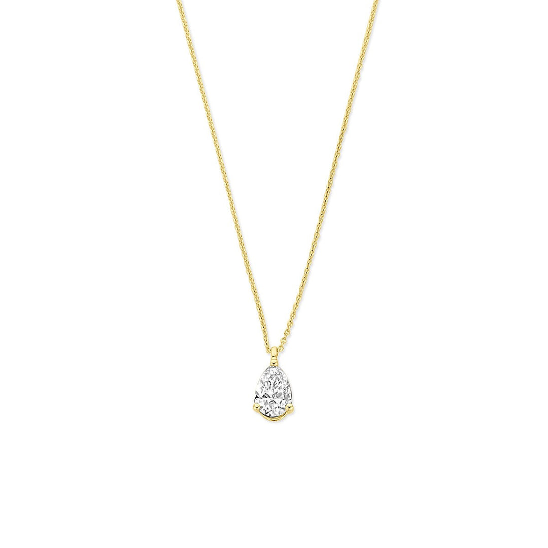 14k Gouden ketting met lab grown diamant
