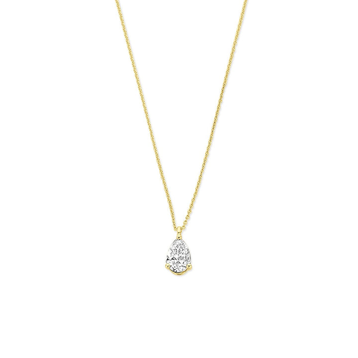 14k Gouden ketting met lab grown diamant