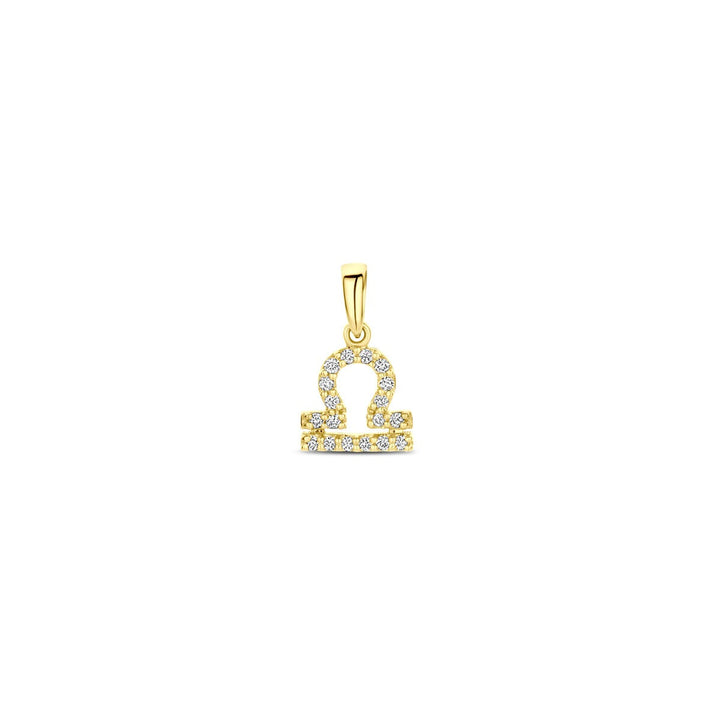 14k geelgouden sterrenbeeld hanger met diamant
