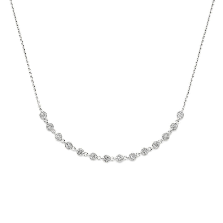 Van der Kooij Collection - zirconia necklace 1.3 mm 40 + 5 cm silver rhodium plated