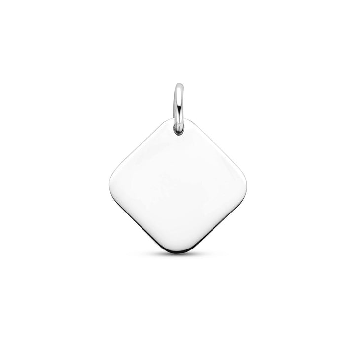 925 Gerhodineerd Zilveren Graveerhanger Vierkant