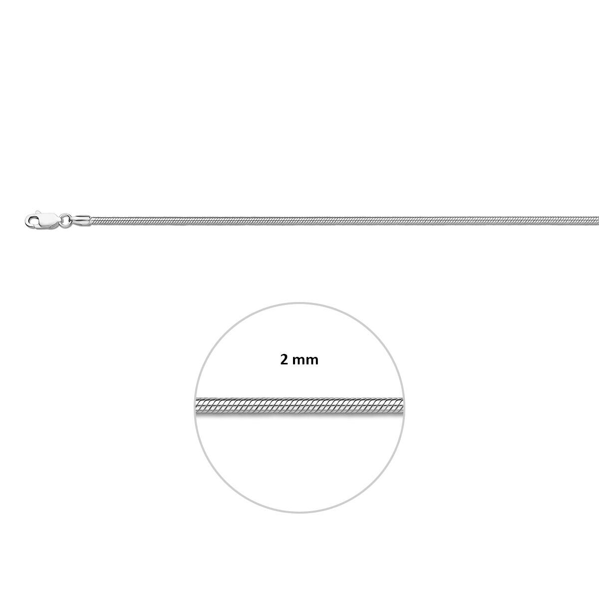Zilveren dames slangenarmband – 2.0mm breed