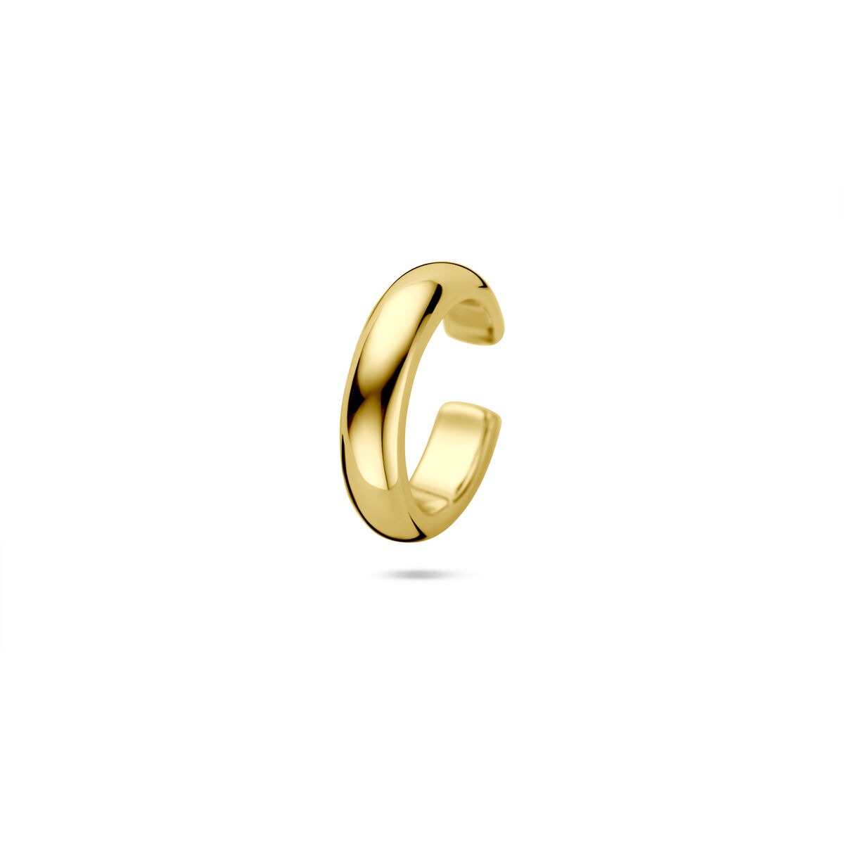 Verguld zilveren ear cuff met een gladde, ronde afwerking.