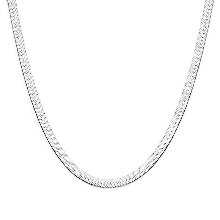 Zilveren dames ketting – gerhodineerd collier met omega schakel