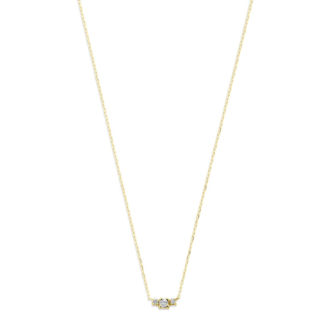 18k geelgouden collier met diamant
