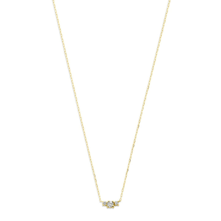 18k geelgouden collier met diamant