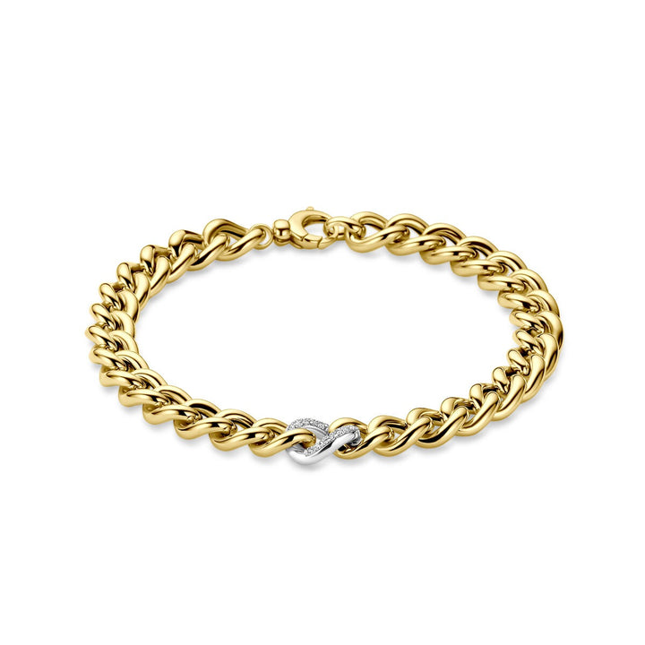 14k Bicolor Geel- en Witgouden Armband met Diamant