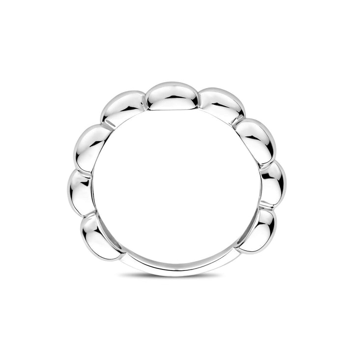 Gerhodineerd 925 Zilveren Ring met Ovale Bolletjes – Tijdloze Elegantie voor Dames