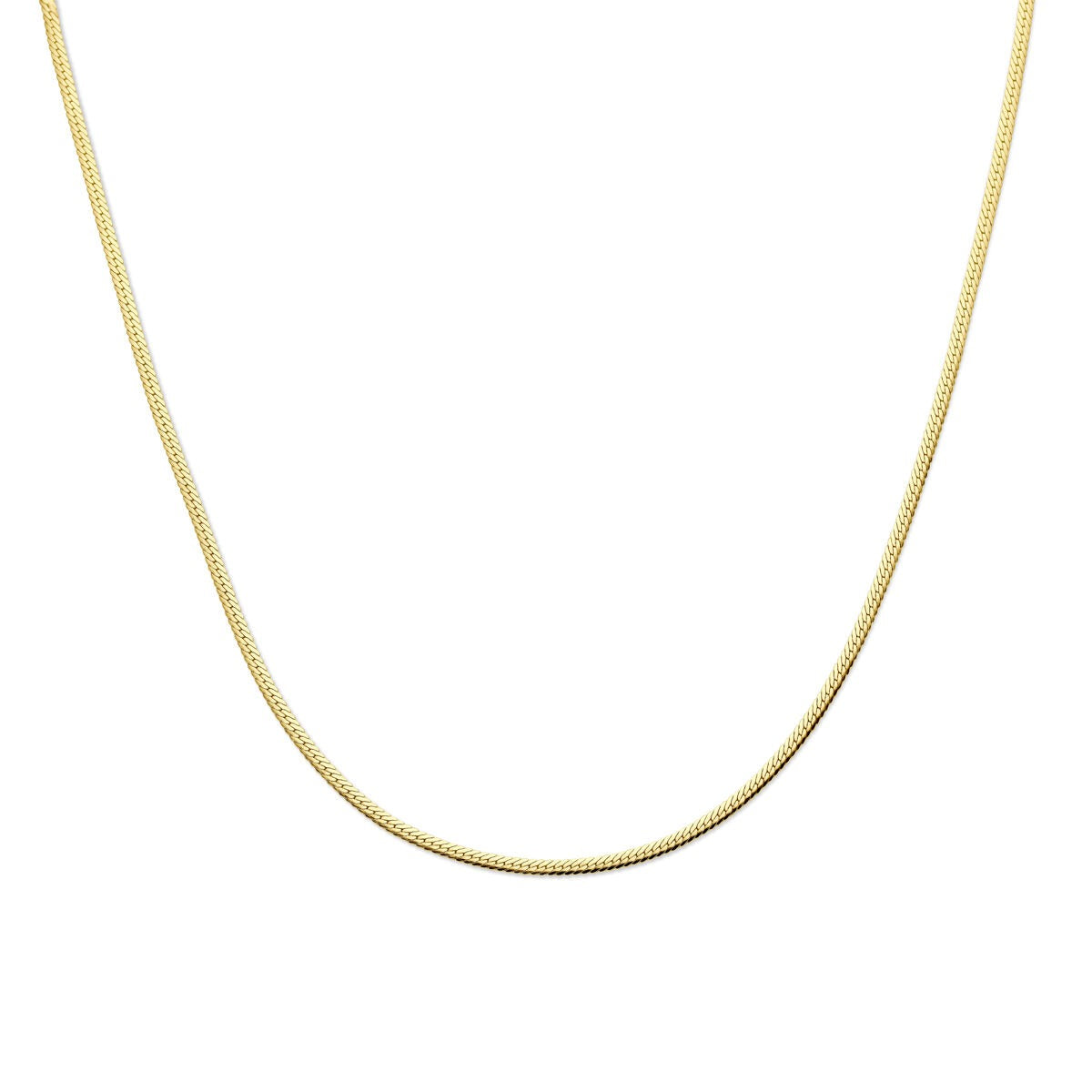Verguld zilveren gourmette collier met een gladde, ronde schakelstructuur.