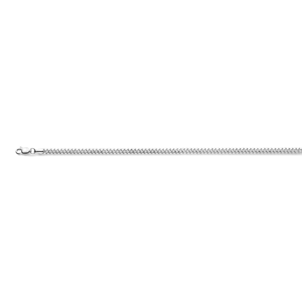 Zilveren damesketting met gourmette schakels, 4 mm breed, gemaakt van 925 zilver.