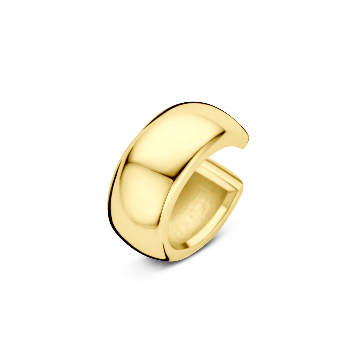 Verguld 925 zilveren ear cuff met een gladde, ronde afwerking en een moderne, minimalistische uitstraling.