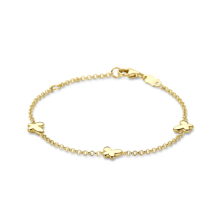 14k Geelgouden Armband met Vlinders