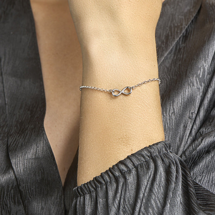 bracelet infinity 17 + 2 cm silver rhodium plated