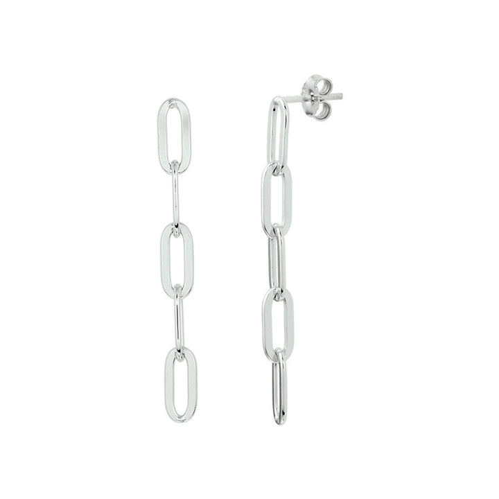 Zilveren oorhangers in schakelstijl