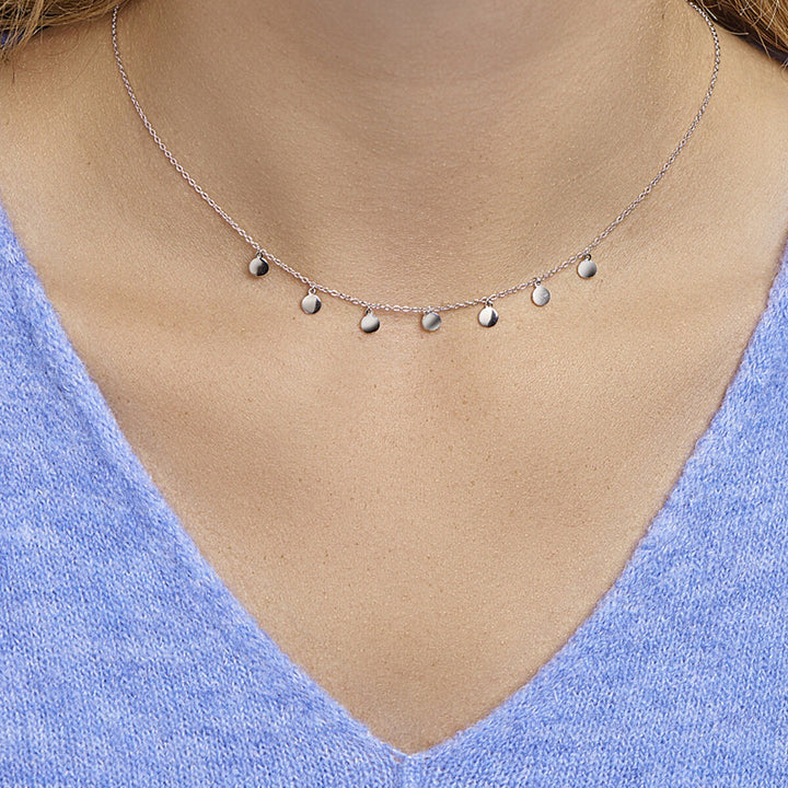 necklace circles 41 + 4 cm silver rhodium plated