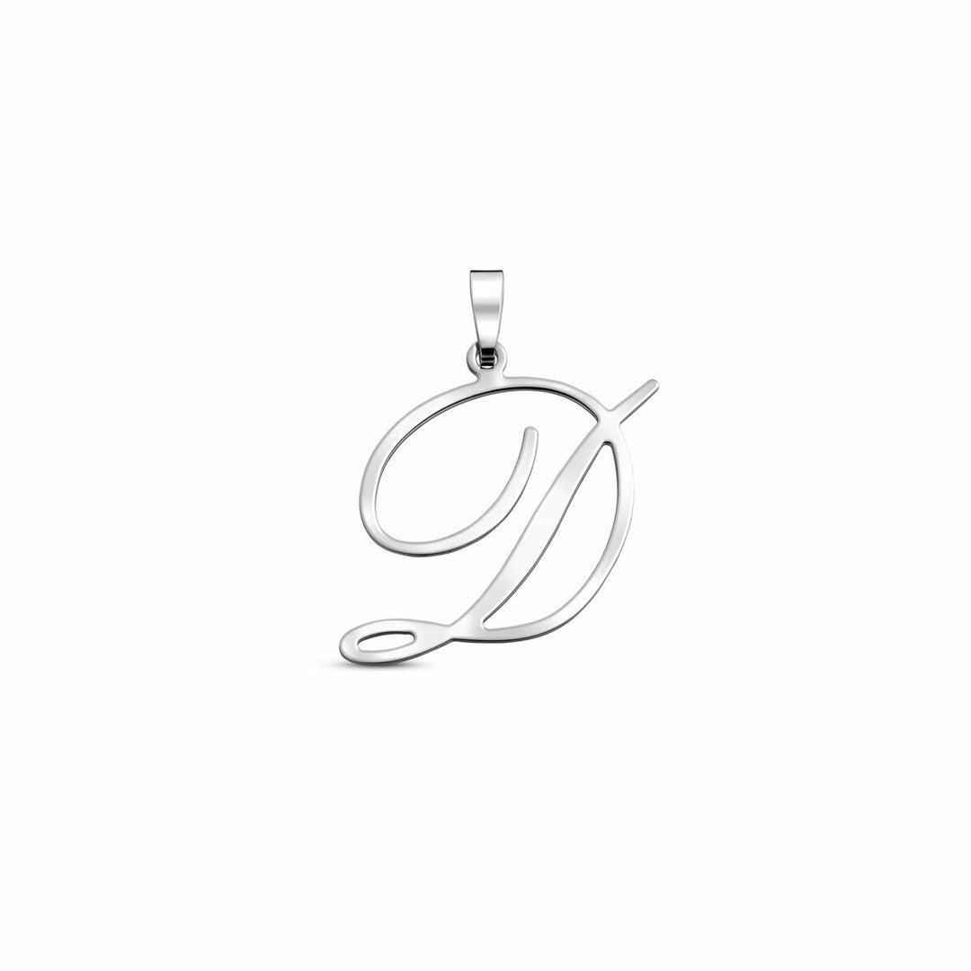 Gerhodineerd zilveren hanger in lettervorm