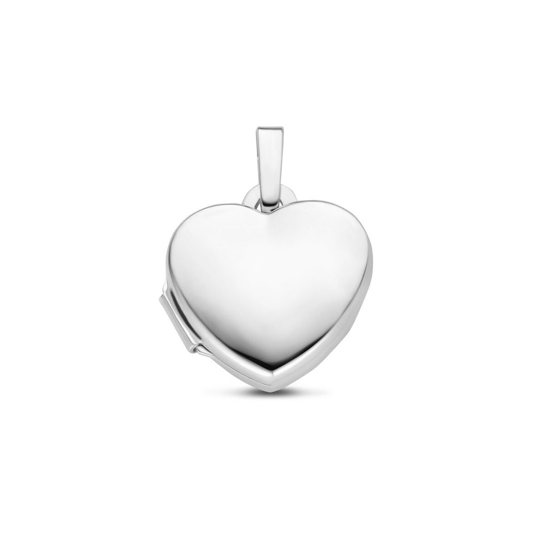 Zilveren hartvormig medaillon – gerhodineerd 925 zilver