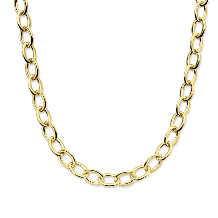14k Geelgouden collier met draadschakels – 13 mm breed