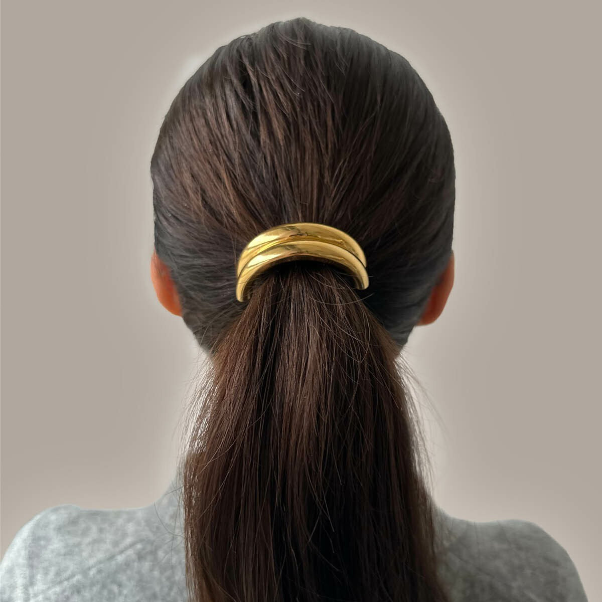 Stalen hair cuff met goudkleurige ion plating – 17 x 53 mm