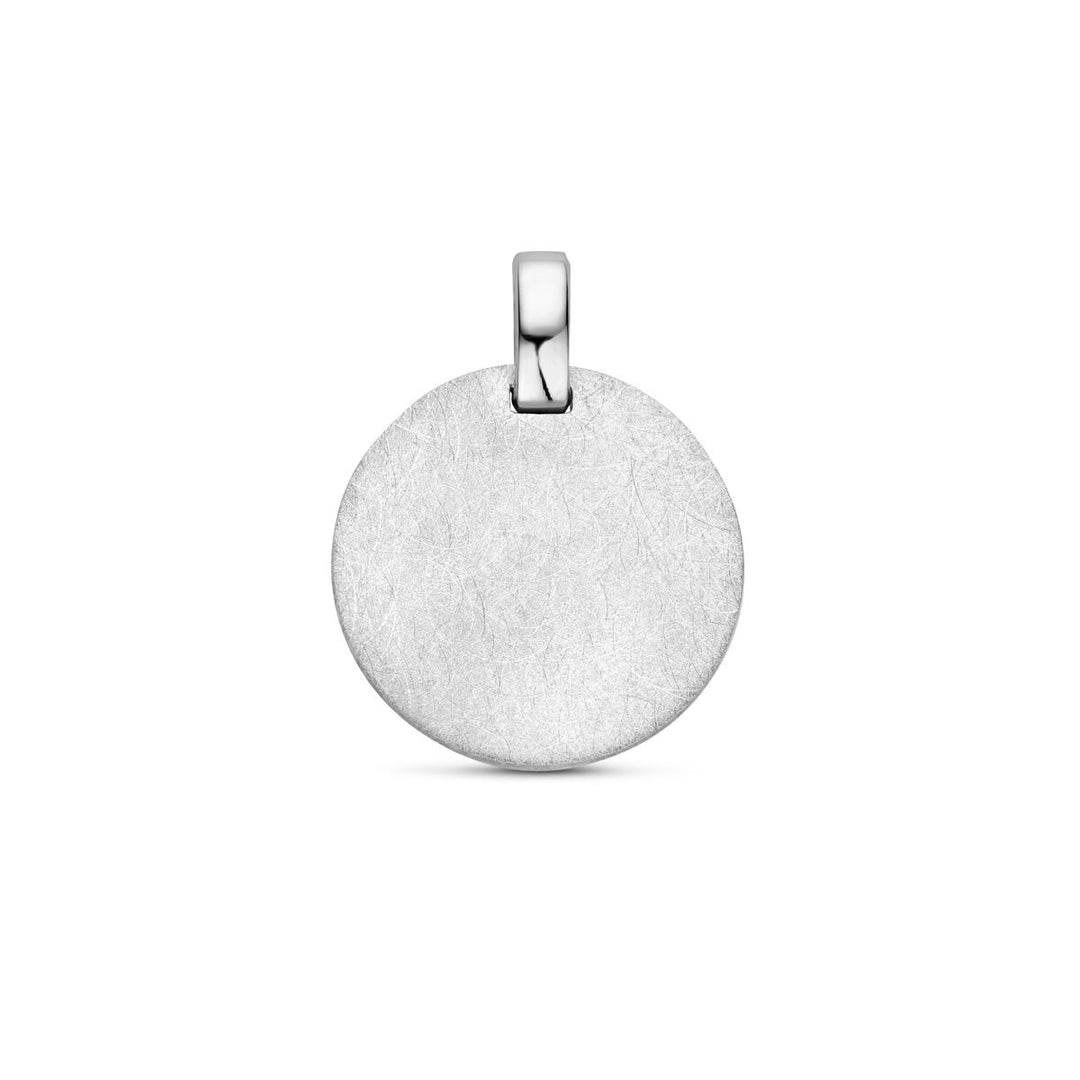 Zilveren graveerhanger – gerhodineerd 925 zilver met ijsmatte afwerking