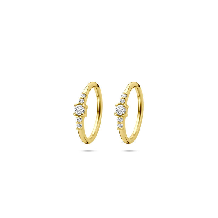 Gouden dames oorringen 14k met zirkonia