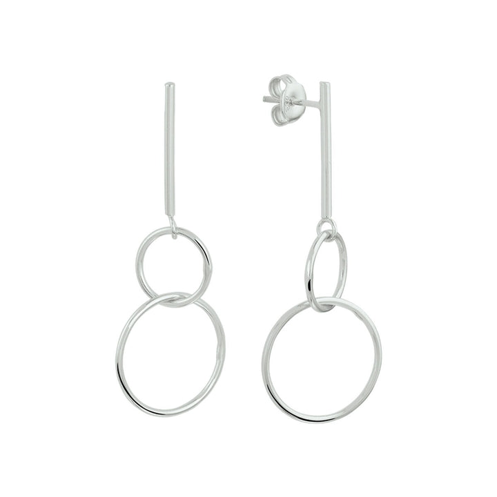 Zilveren oorhangers met dubbele ring