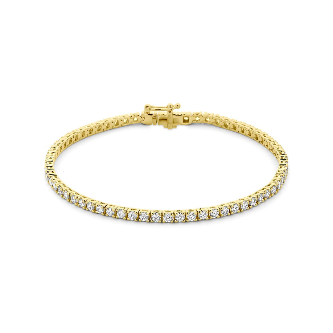 Verguld 925 zilveren tennis armband met lab grown diamant