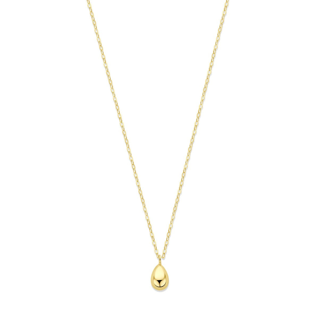 14k geelgouden collier met druppelvormige hanger