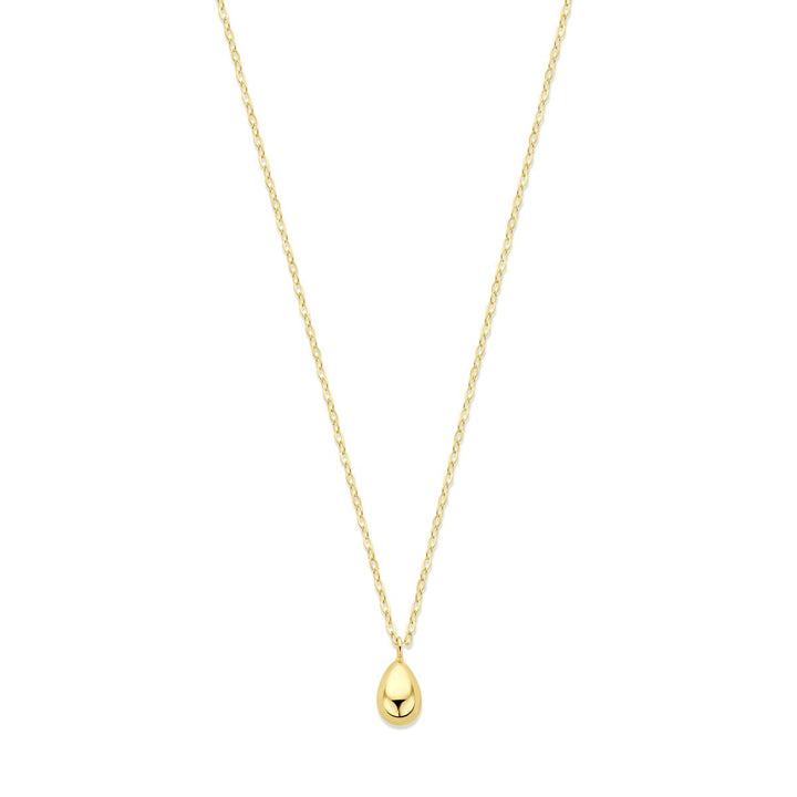14k geelgouden collier met druppelvormige hanger