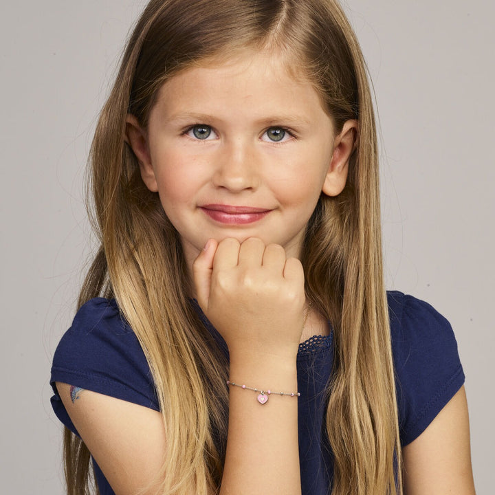 Zilveren baby armband met hartje 13 + 3 cm