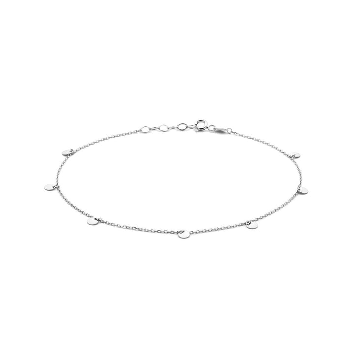 925 Gerhodineerd Zilveren Enkelbandje met Rondjes