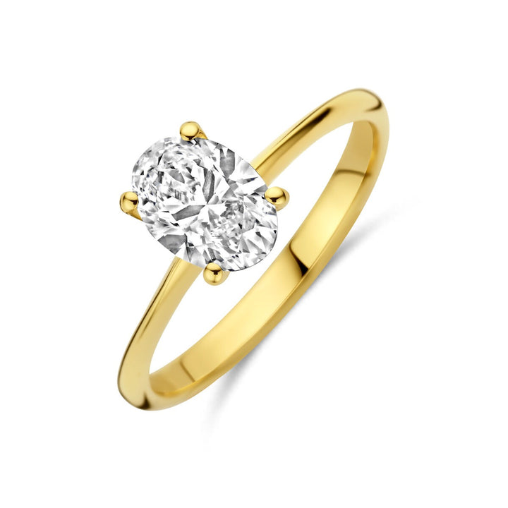 14k Geelgouden Dames Ring met Lab Grown Diamant