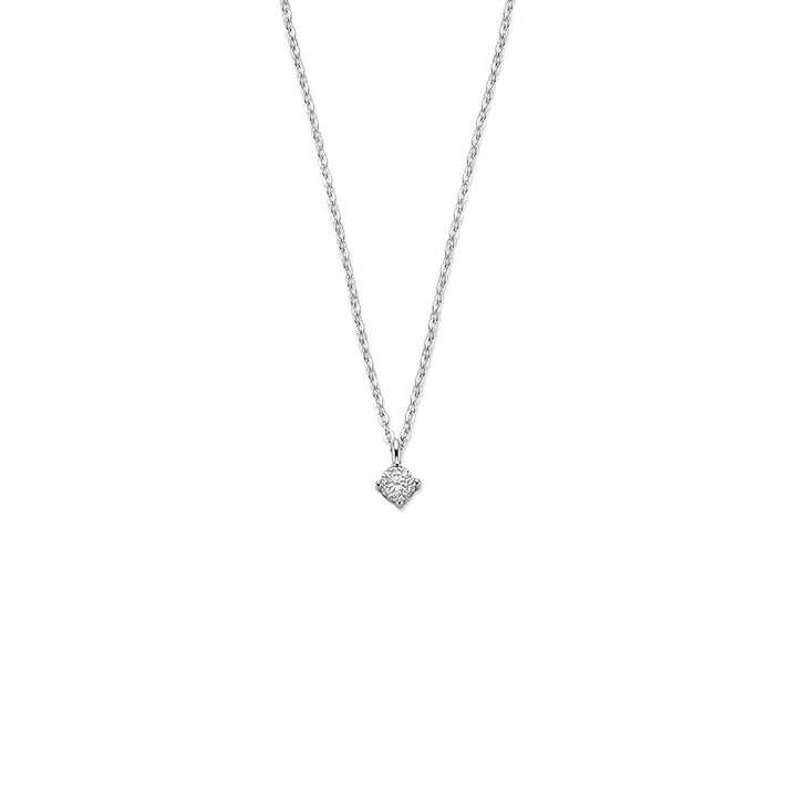 Gerhodineerd zilveren collier met zirkonia – 4 mm
