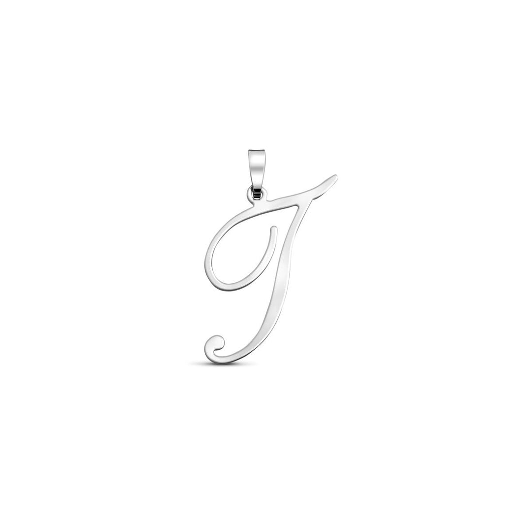 Gerhodineerd zilveren letterhanger