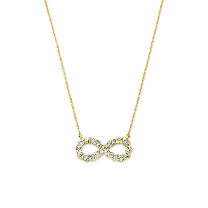 14k Gouden ketting met infinity hanger en lab grown diamant