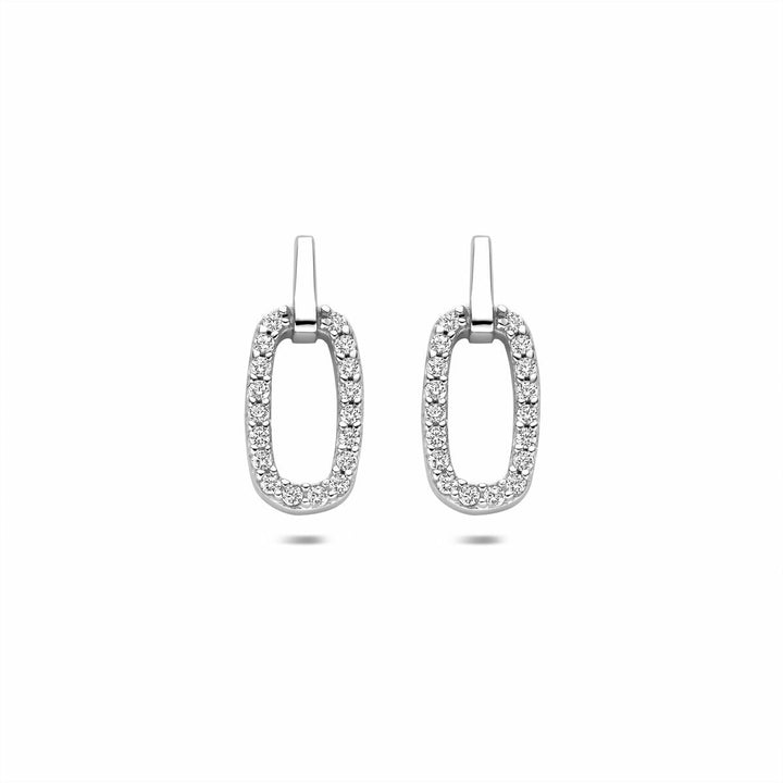 Zilveren oorknoppen met zirkonia entourage 16,5 mm