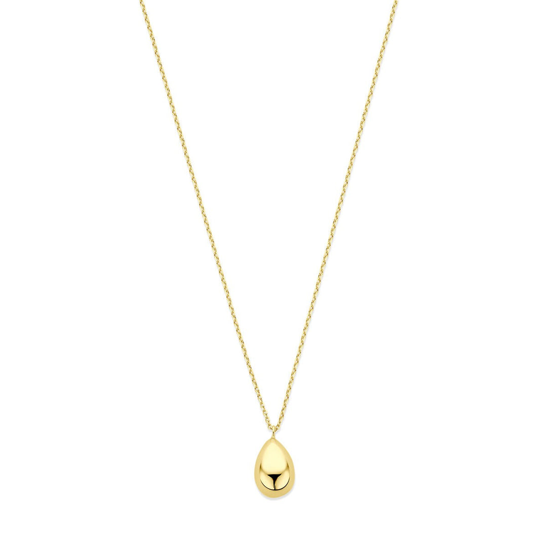 14k geelgouden collier met druppelvormige hanger