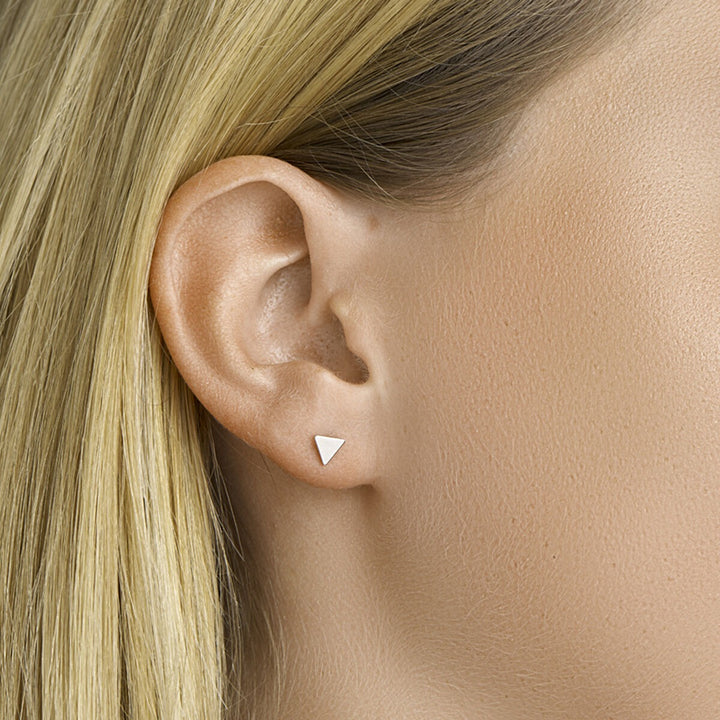 triangle earrings silver rhodium plated