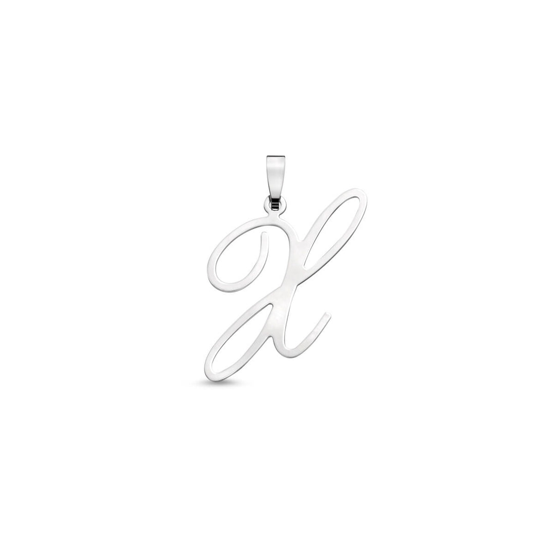 Gerhodineerd zilveren hanger in lettervorm