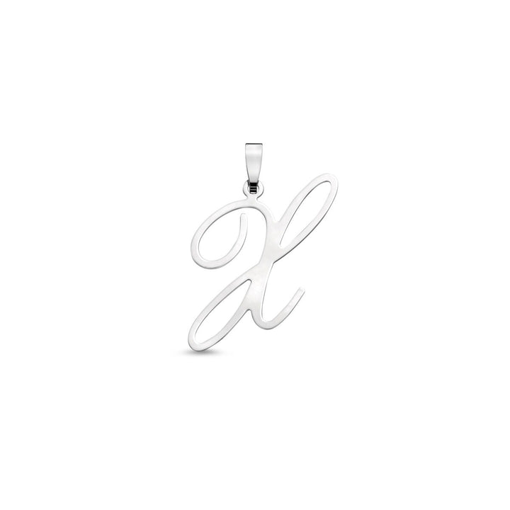 Gerhodineerd zilveren hanger in lettervorm