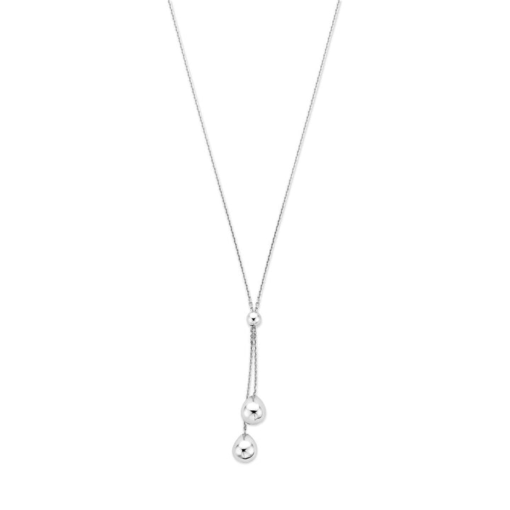 925 Zilveren y-ketting met bolletjes