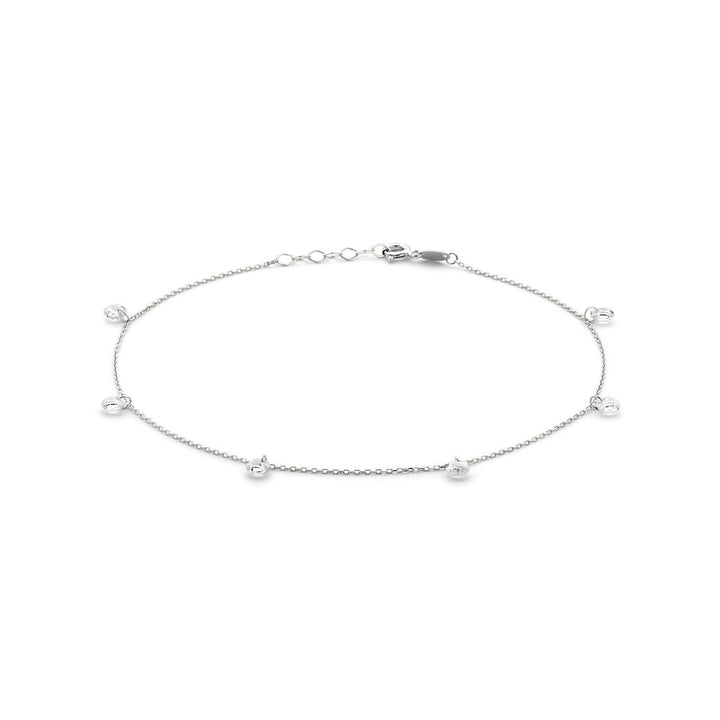 925 Gerhodineerd Zilveren Enkelbandje met Zirkonia