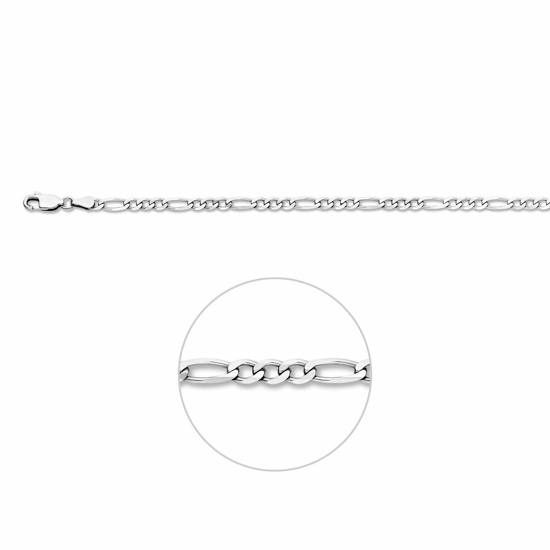 Gerhodineerd zilveren figaro ketting dames – 3.3 mm