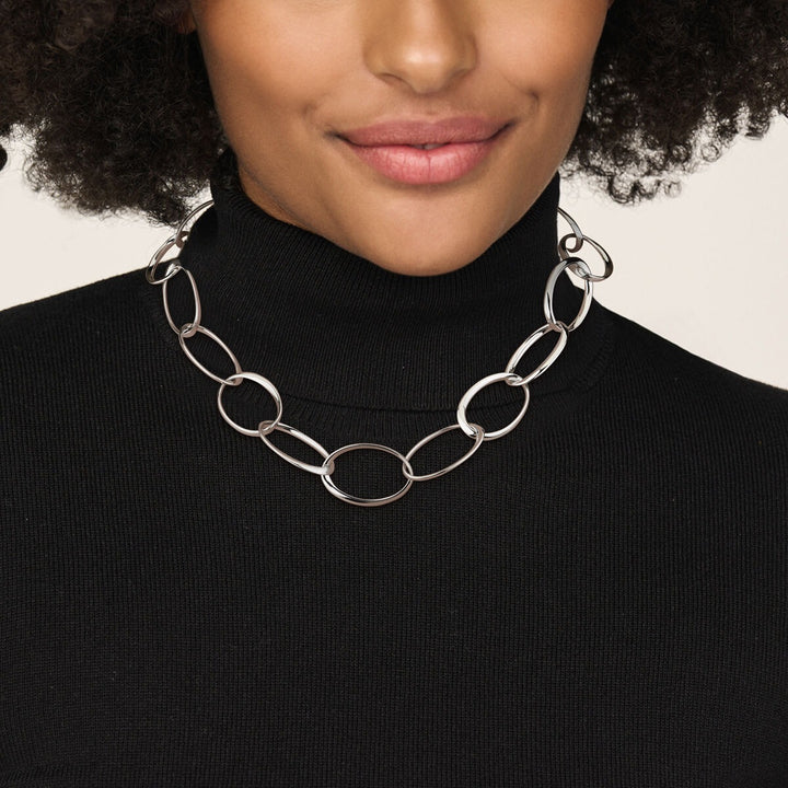 collier 23 mm 48 + 3 cm zilver gerhodineerd