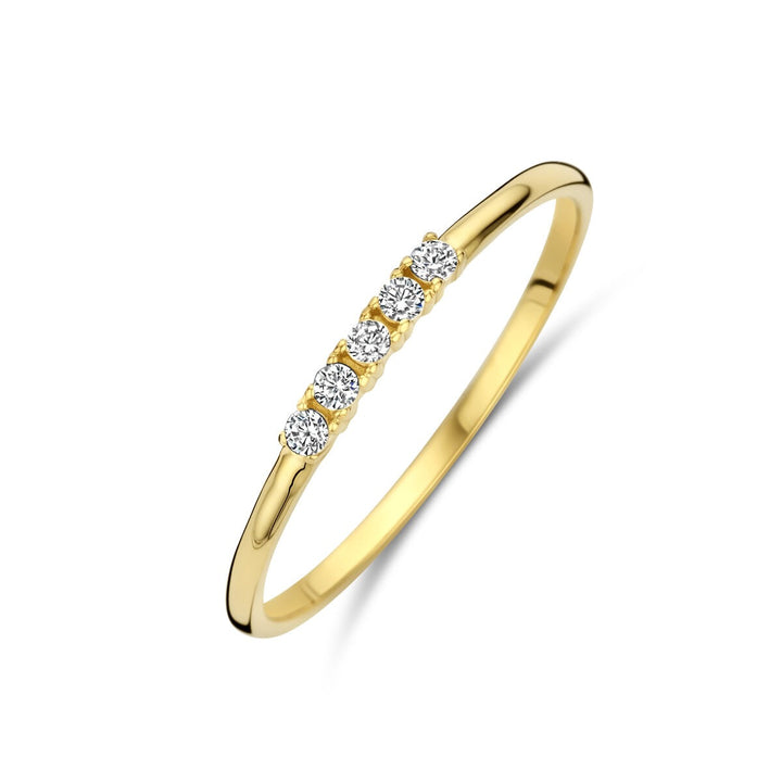 Gouden dames ring – 14k alliance met zirkonia