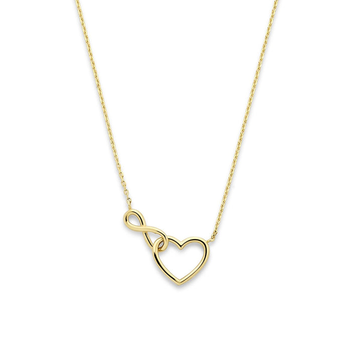 14k Geelgouden Collier met Hart en Infinity