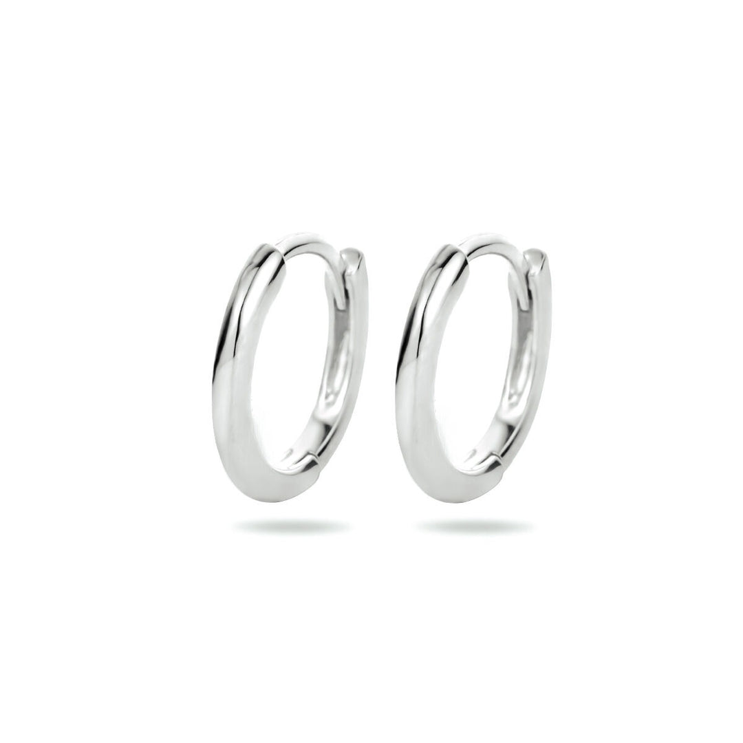 Gerhodineerd Zilveren Klapoorringen – Half-Rond 12.5 mm
